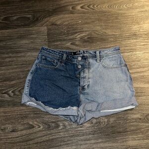 Two-Tone Denim Women Shorts
